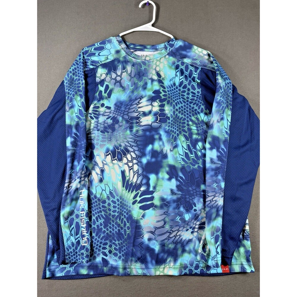 HUK Performance Fabrics Mens M Long Sleeve Kryptek Pontus Fish Scale Shirt